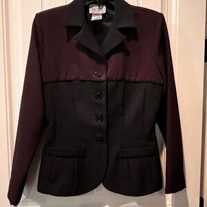 Ecru Vintage Two-Tone Blazer Black/Brown Womens Size Medium Ralph Lauren Vibes